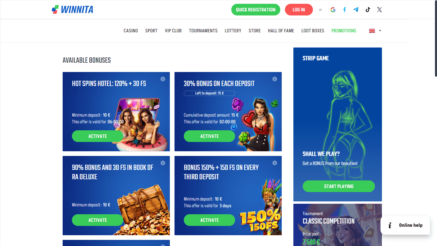 Sito Winnita Casino Italia